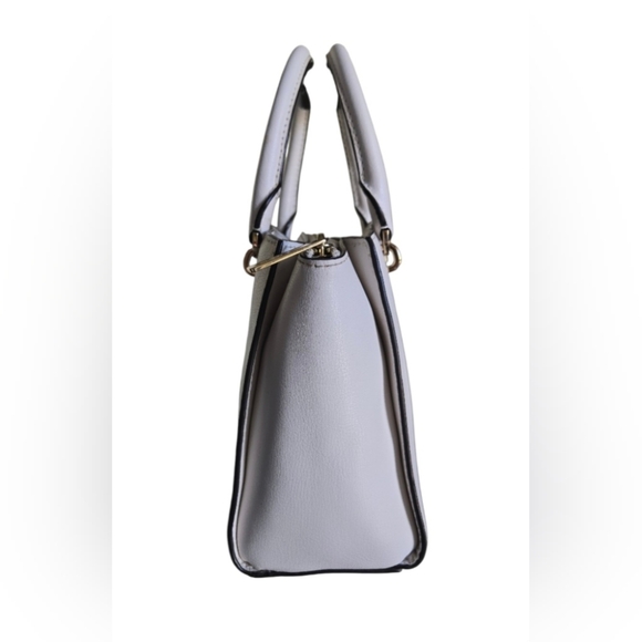 Michael Kors Ellis Small White Leather Satchel/Crossbody with Gold Accents - Picture 2 of 16